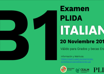 Examen PLIDA de Italiano, nivel B1. 20 y 22 de noviembre de 2019
